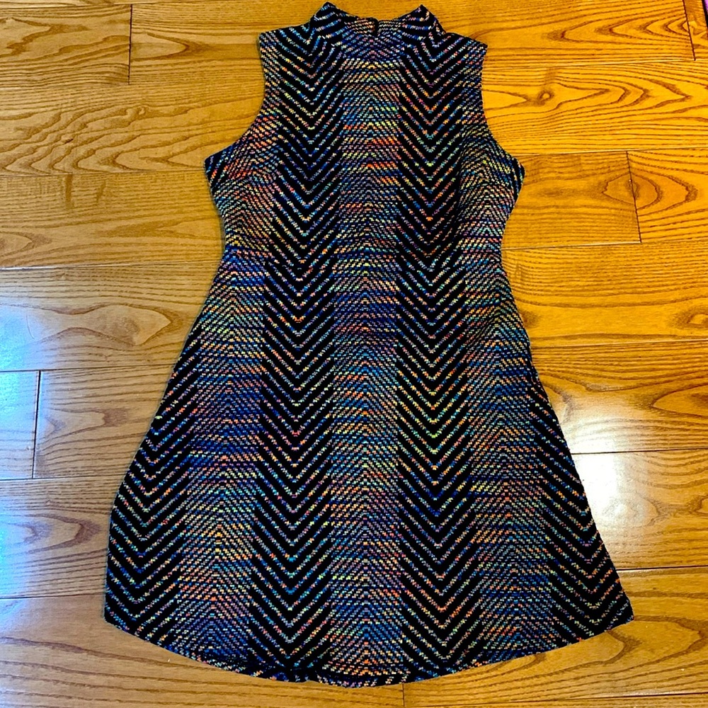 Bold multicolour print dress xs